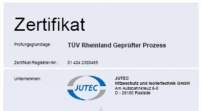TÜV-Zertifikatsausschnitt für den geprüften Prozess Sicherheitscheck